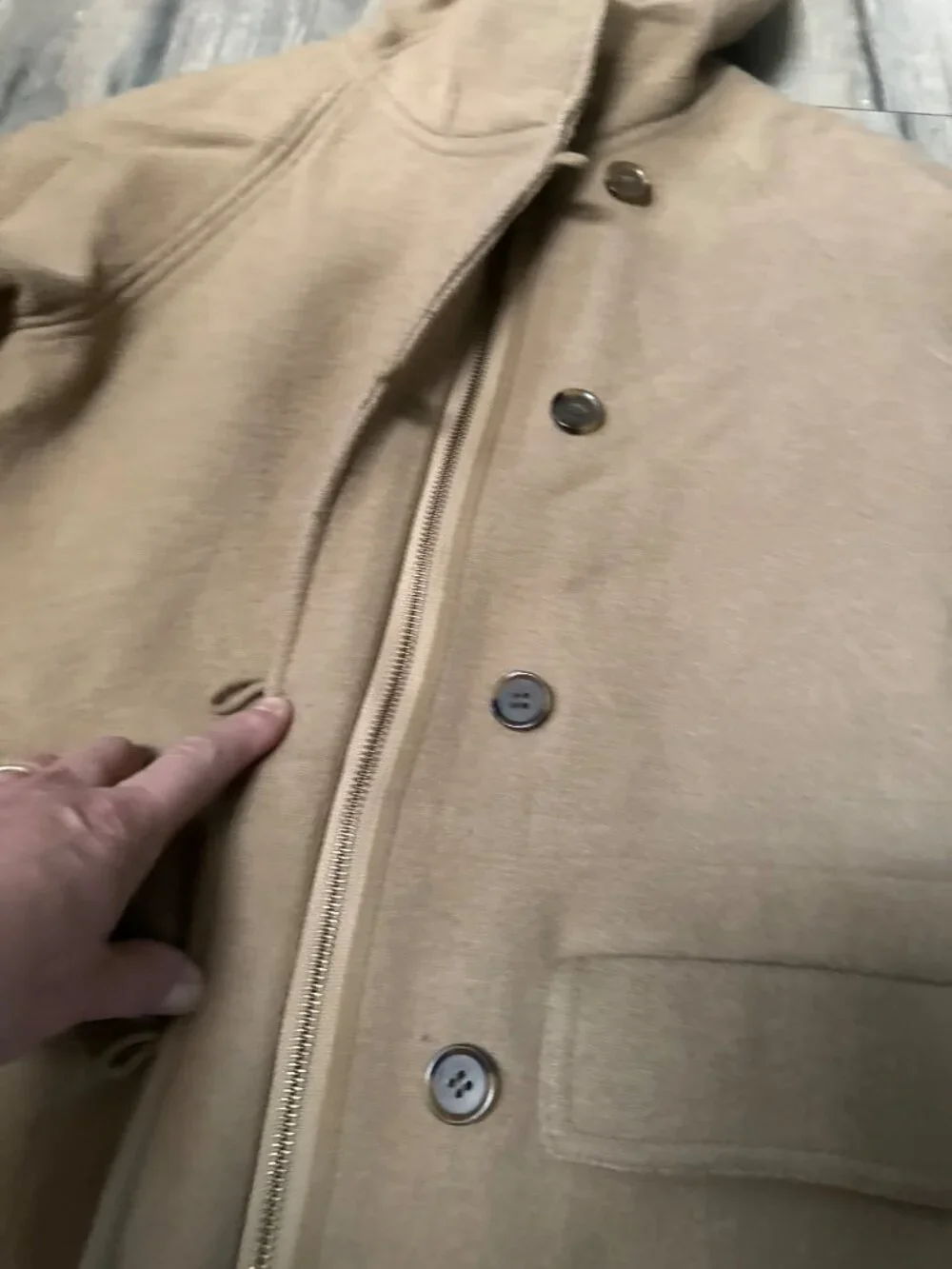 J. Crew Wool Blend Hooded Button Front Coat In Camel Size 4 Fully Lined Made In - Picture 3 of 12